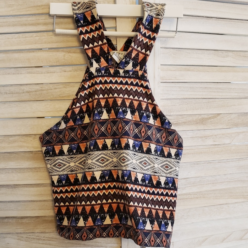 Aztec Print Boho Crop Top